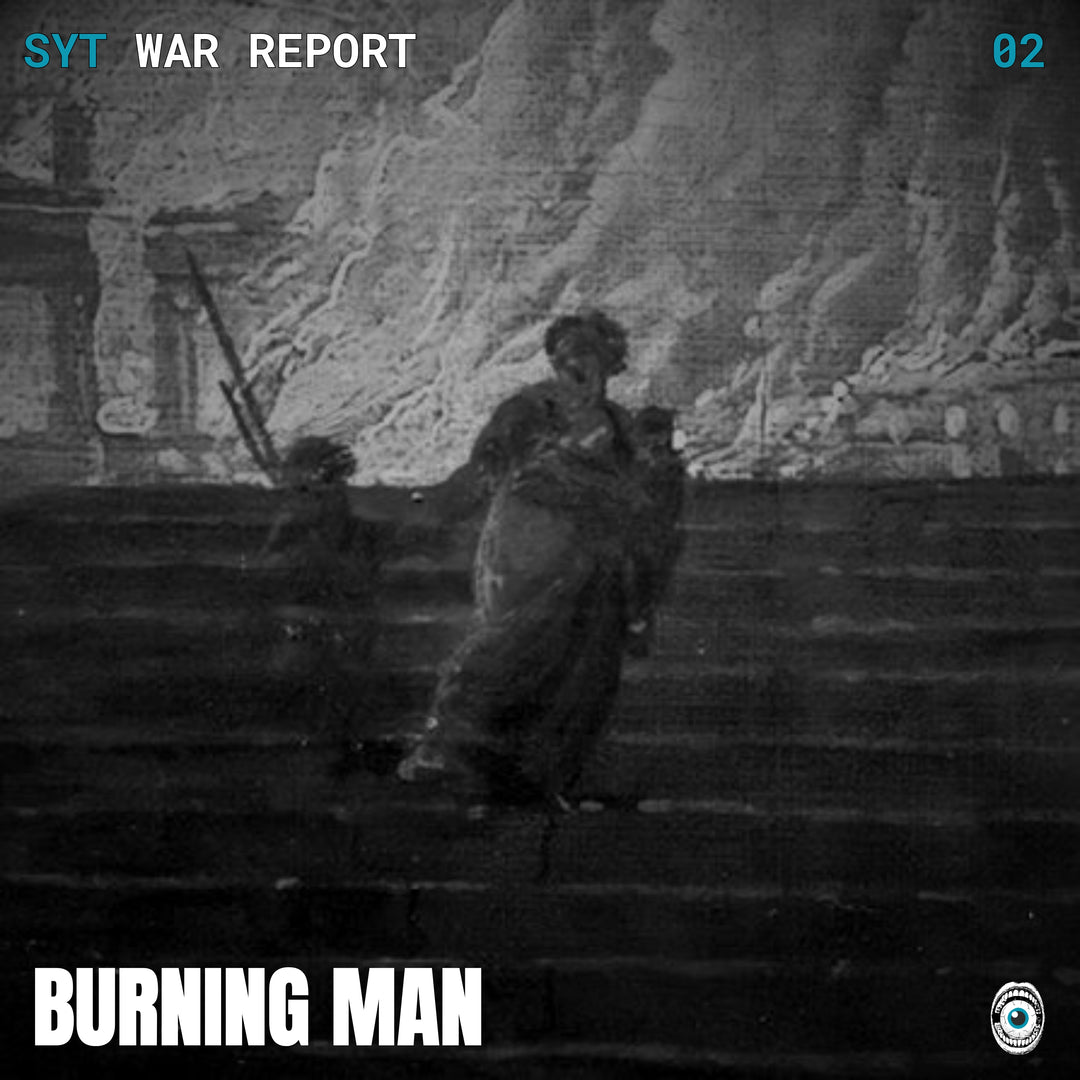 Cover of War Report 02, Burning Man, PARKR BURNS